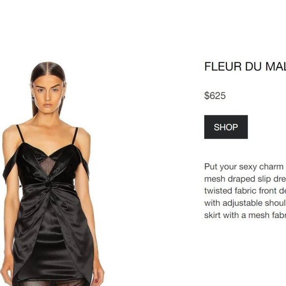 NWT Fleur Du Mal Silk Mesh Draped Dress Size 4 90s Femme Fatale Dark Princess - Picture 11 of 15